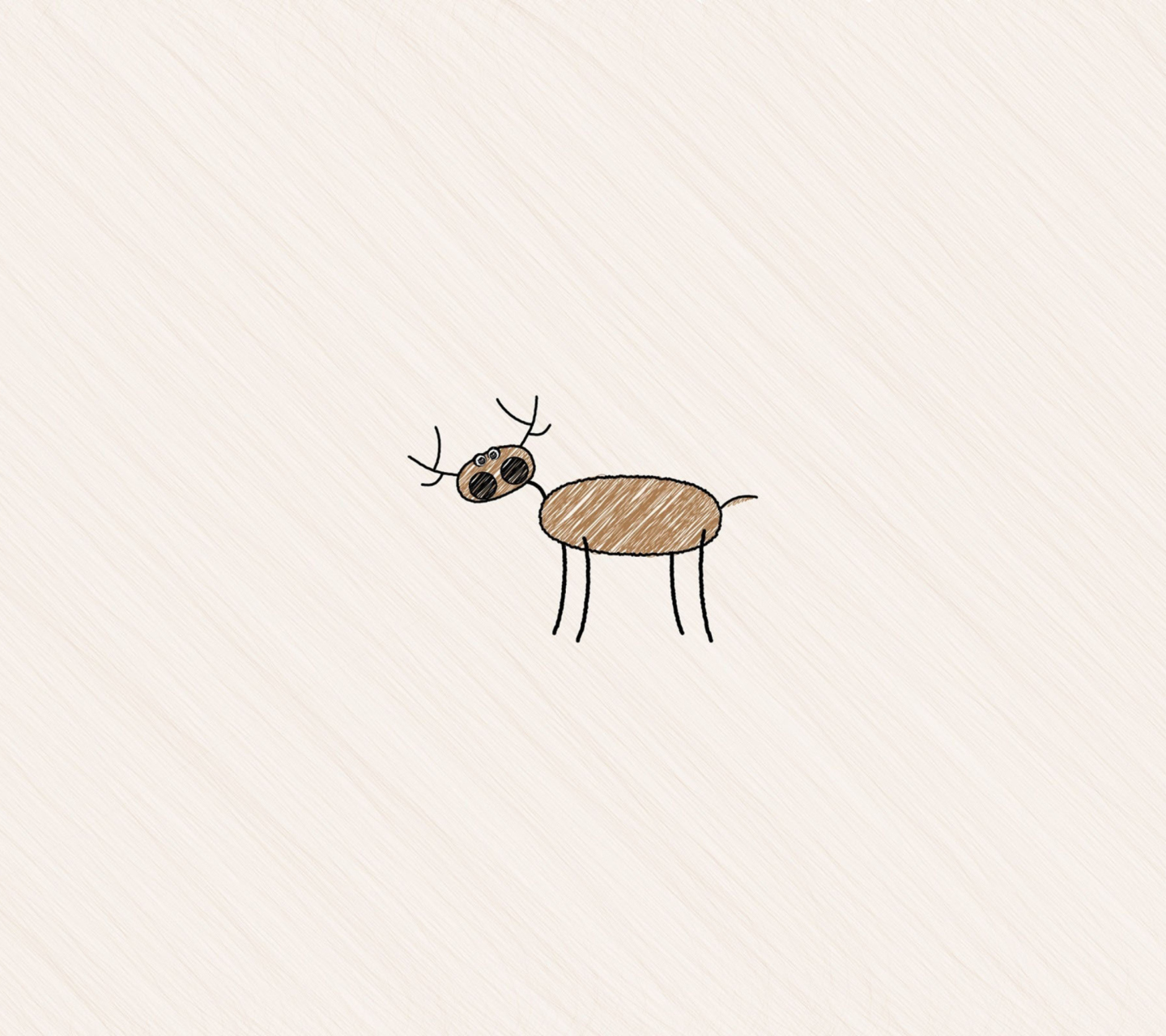 Das Funny Deer Drawing Wallpaper 1440x1280
