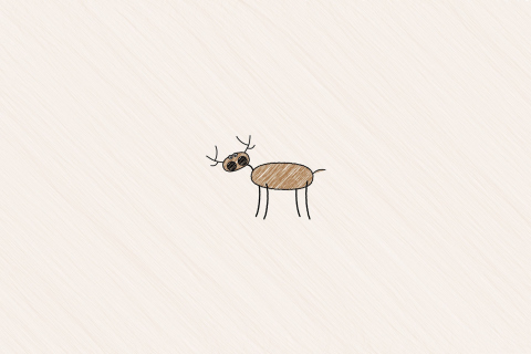 Funny Deer Drawing wallpaper 480x320