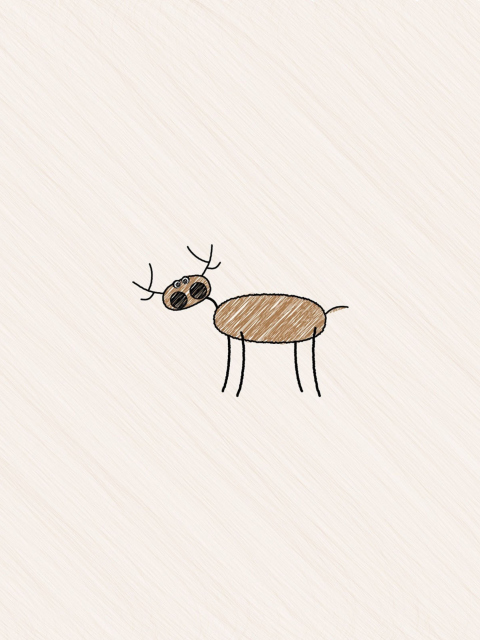 Das Funny Deer Drawing Wallpaper 480x640