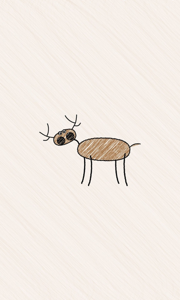 Обои Funny Deer Drawing 768x1280