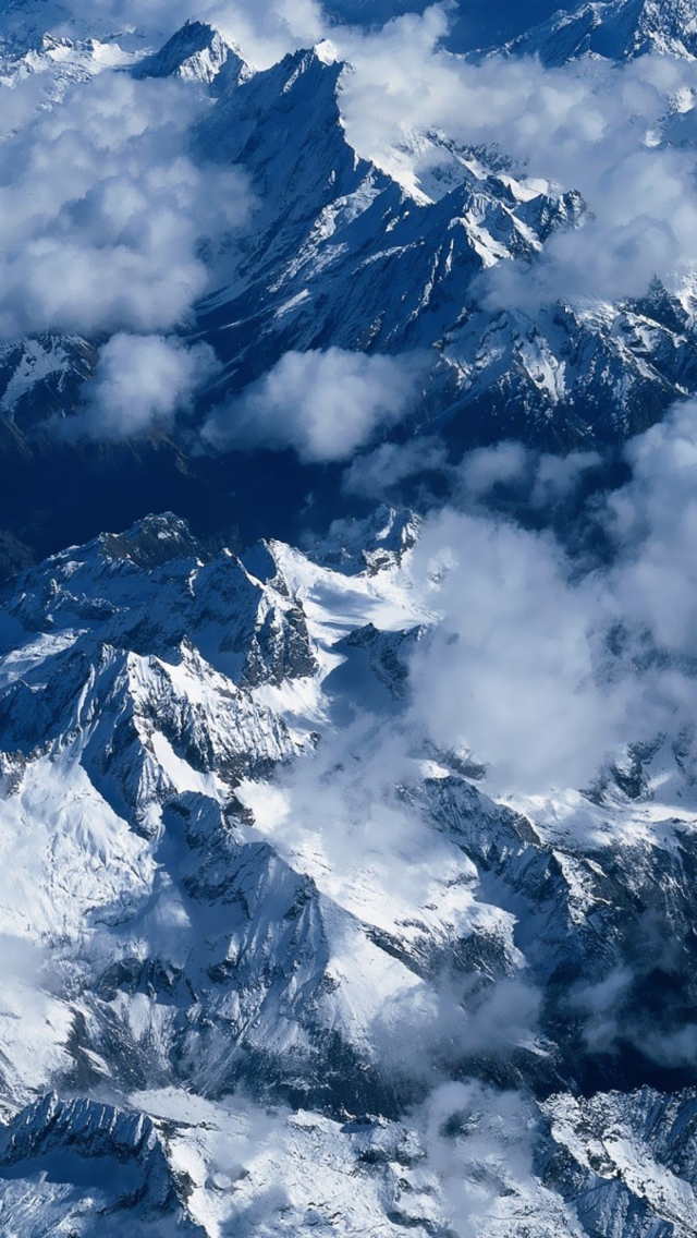 Snowy Mountains wallpaper 640x1136