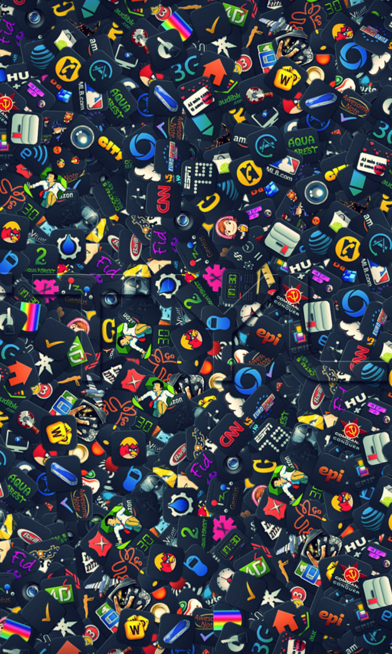 Fondo de pantalla Icons Mix 768x1280