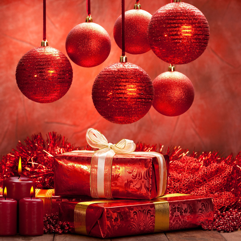 Red Christmas wallpaper 1024x1024