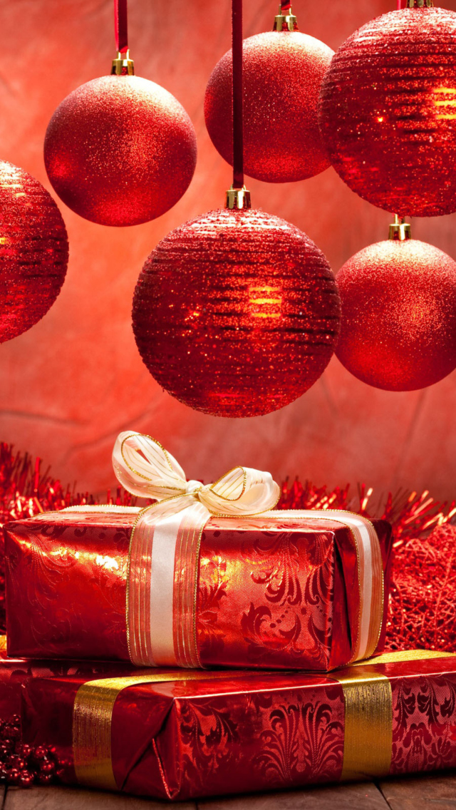Red Christmas wallpaper 640x1136
