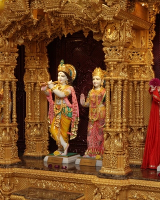 Kostenloses Inside a Hindu Temple Wallpaper für 320x480