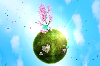 Green Planet Globe Background for Samsung Galaxy S5