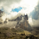Screenshot №1 pro téma Mountains Peaks in Fog, Landscape 128x128