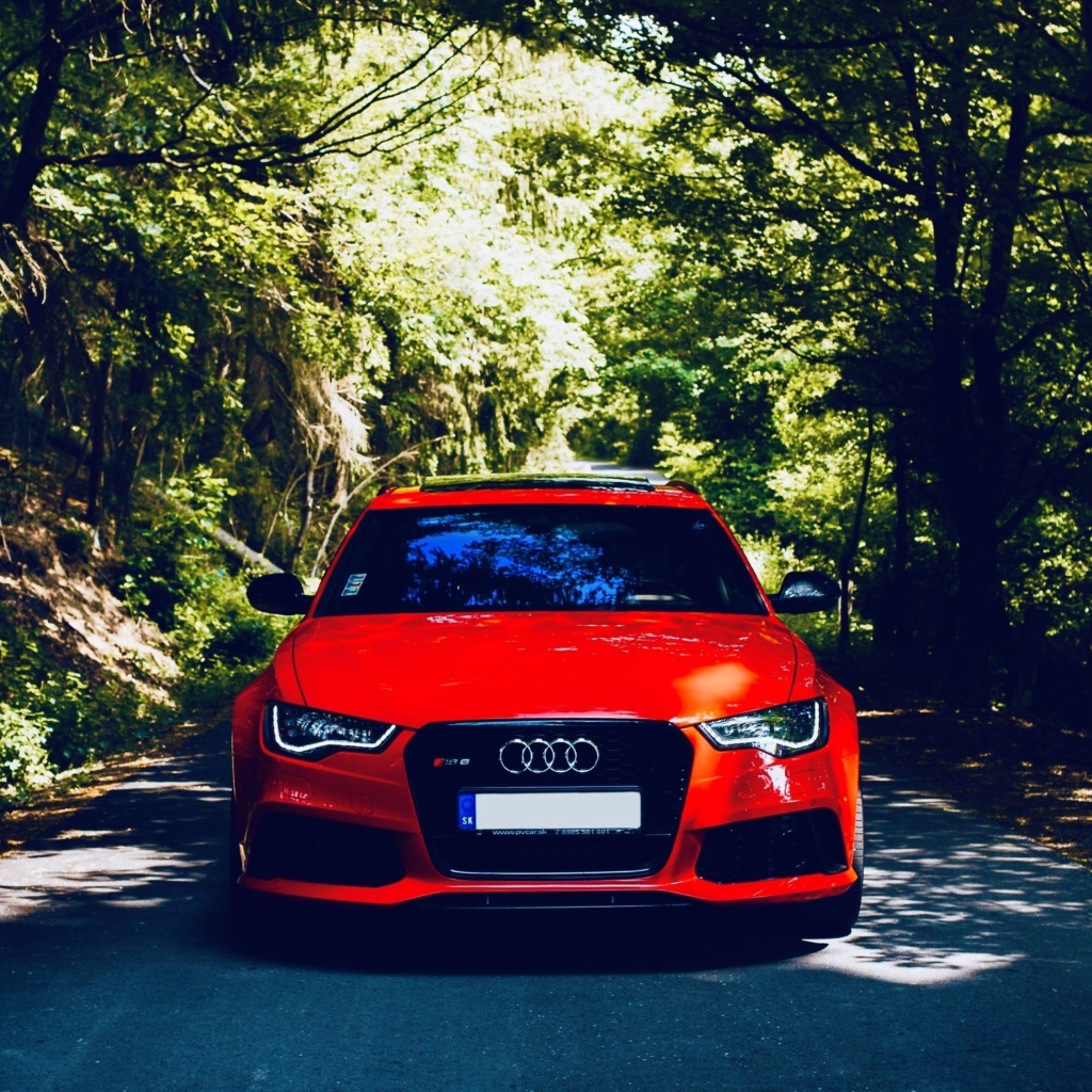 Das Audi A3 Red Wallpaper 1024x1024