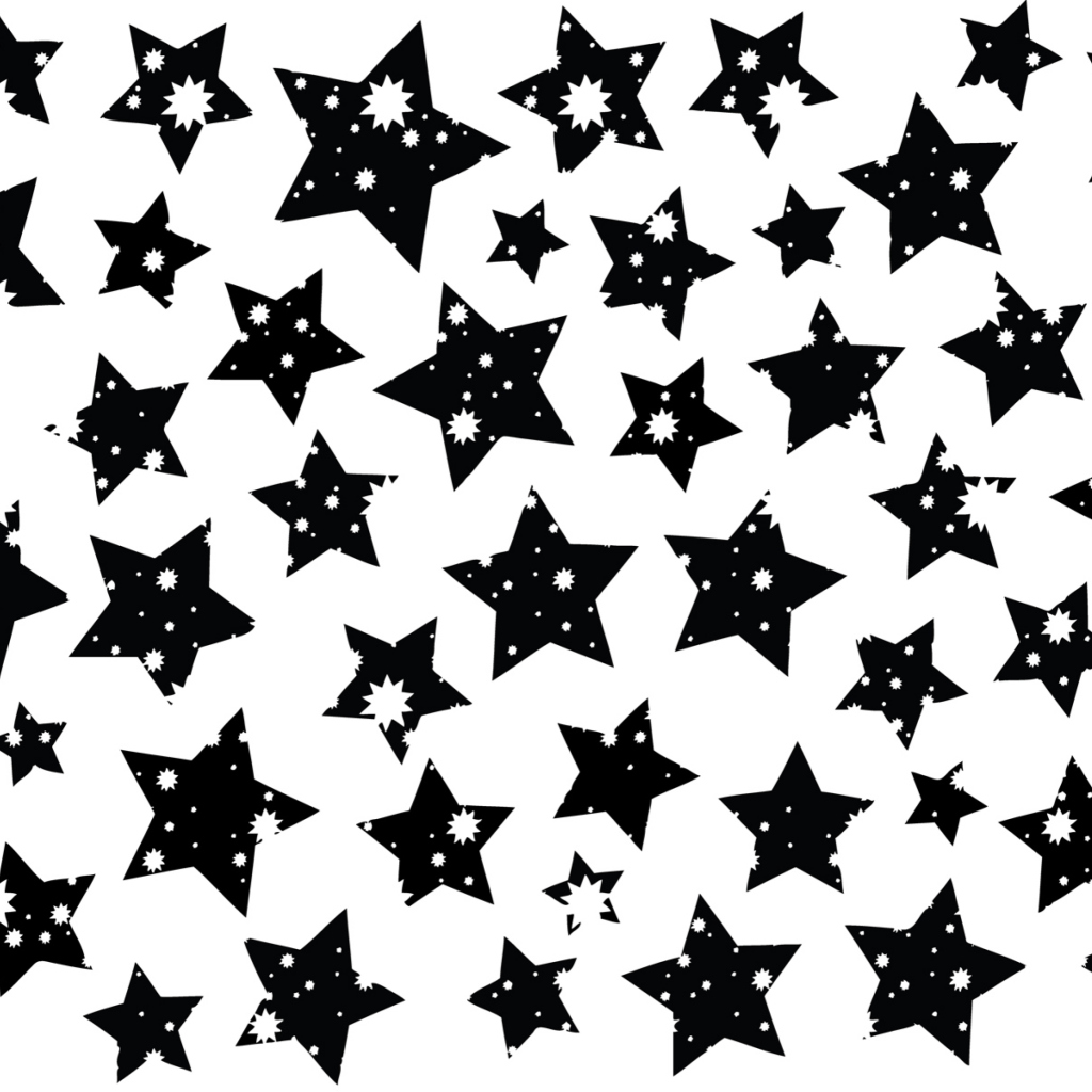 Das Black And White Stars Wallpaper 1024x1024