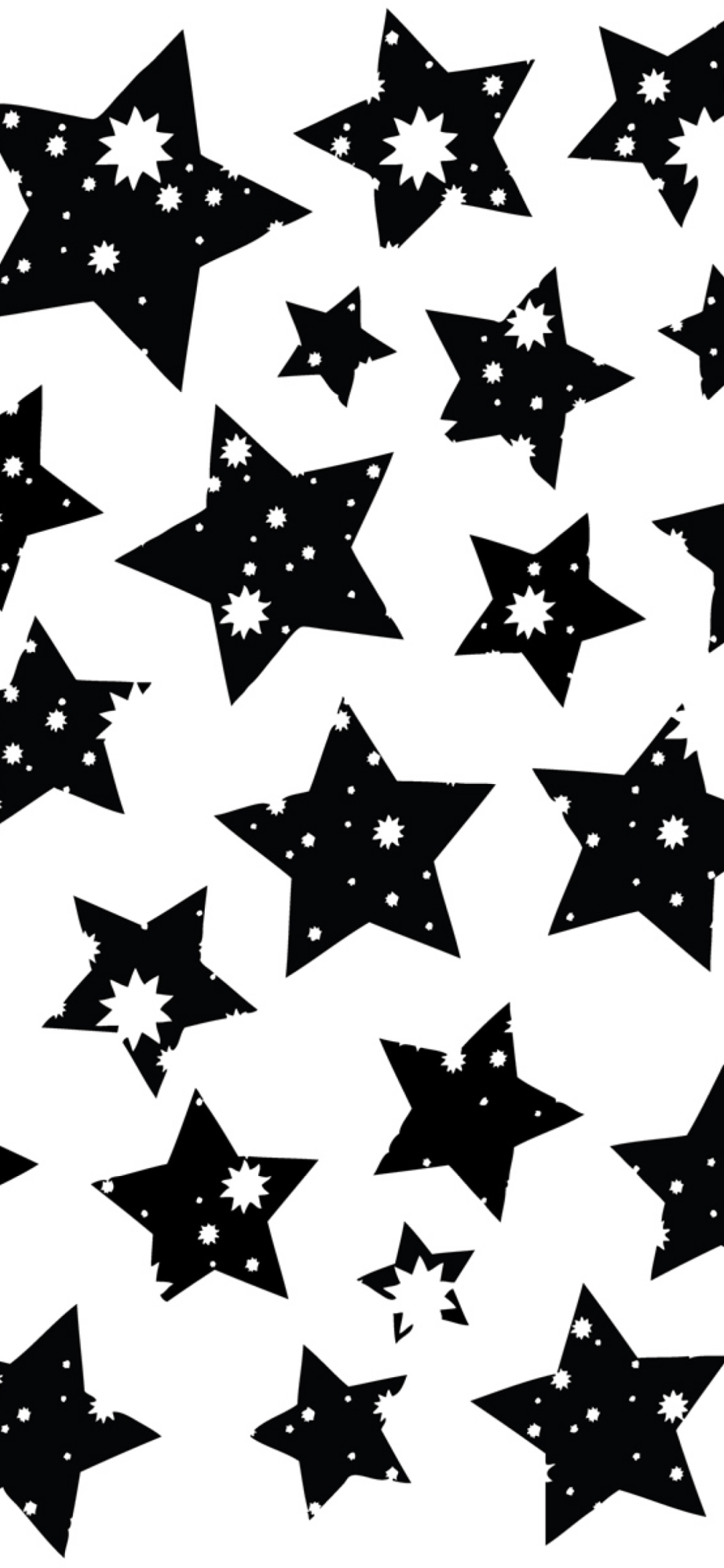 Das Black And White Stars Wallpaper 1170x2532