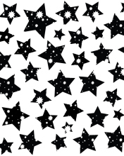 Das Black And White Stars Wallpaper 176x220