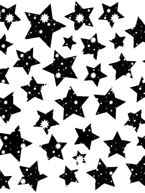 Das Black And White Stars Wallpaper 480x640