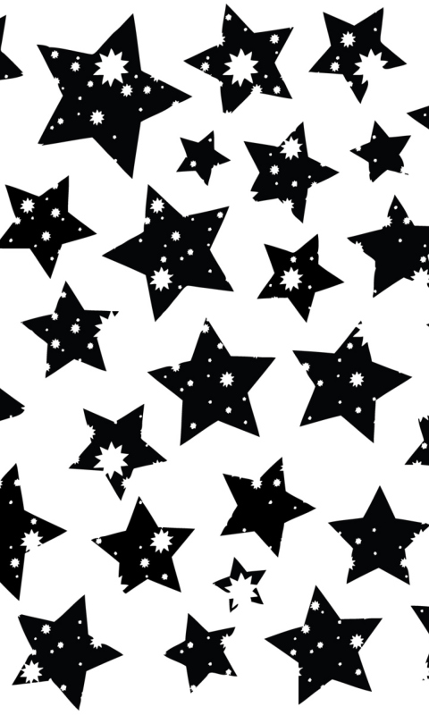 Das Black And White Stars Wallpaper 480x800