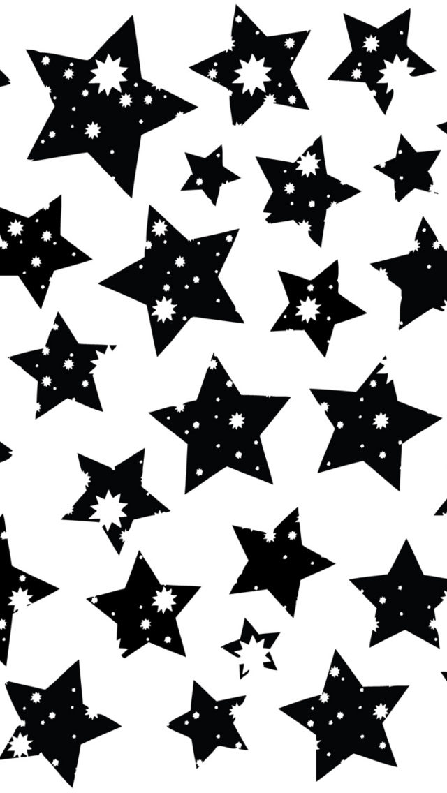 Обои Black And White Stars 640x1136