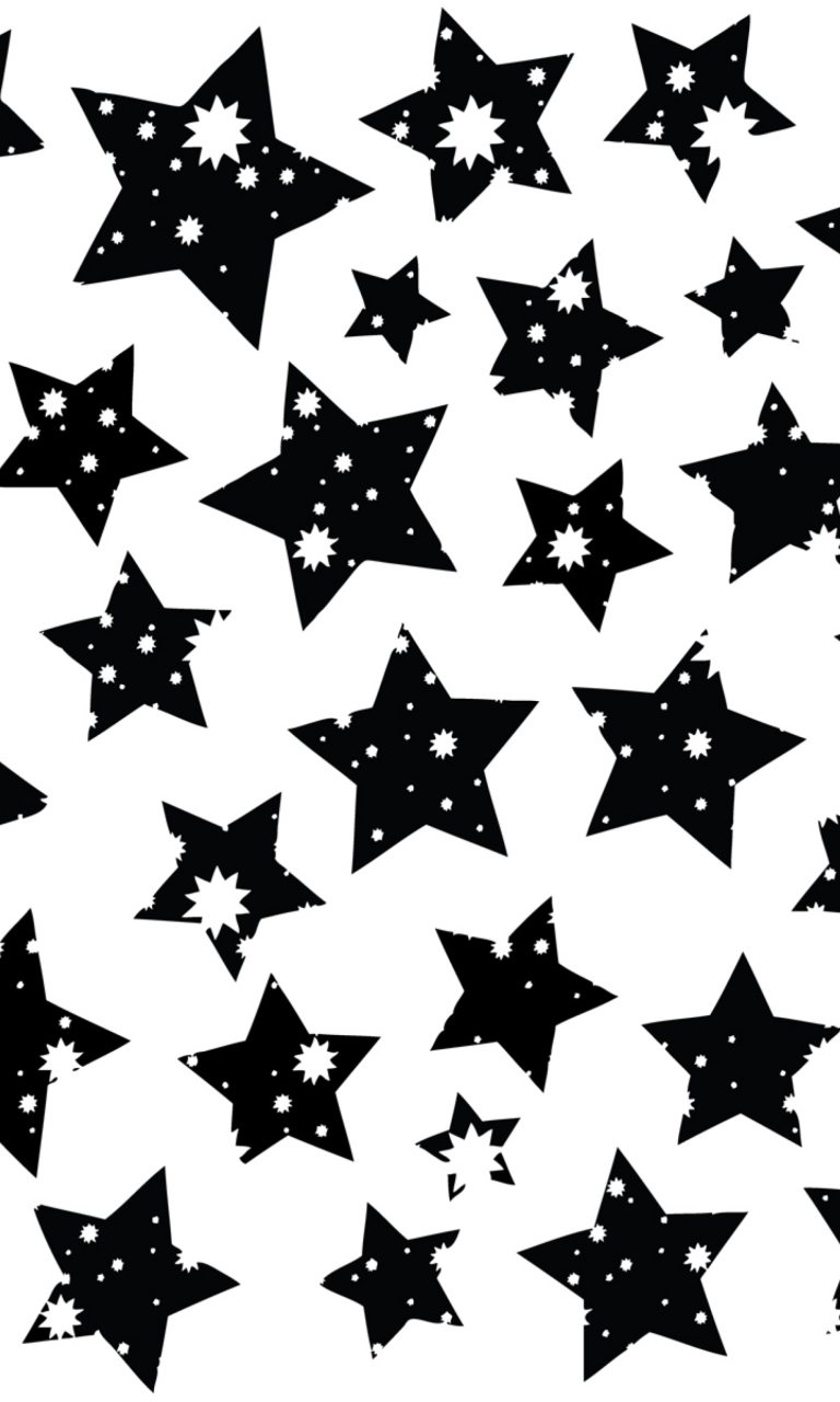 Das Black And White Stars Wallpaper 768x1280