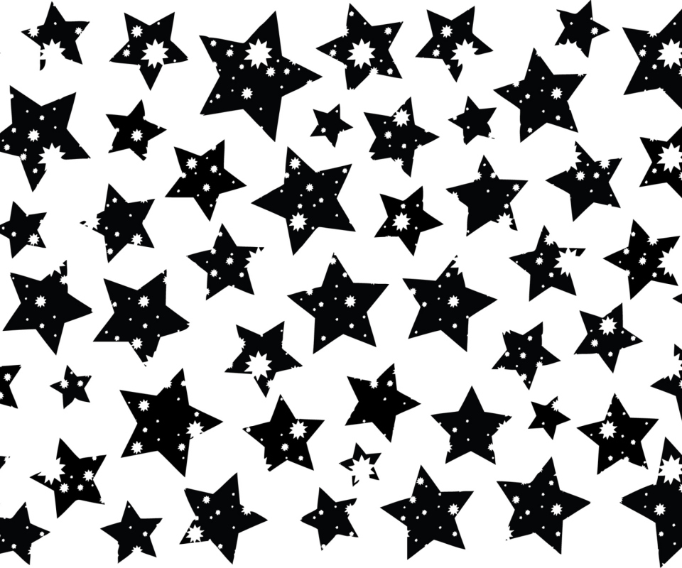 Das Black And White Stars Wallpaper 960x800