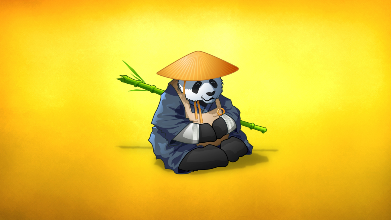 Fondo de pantalla Funny Panda Illustration 1366x768