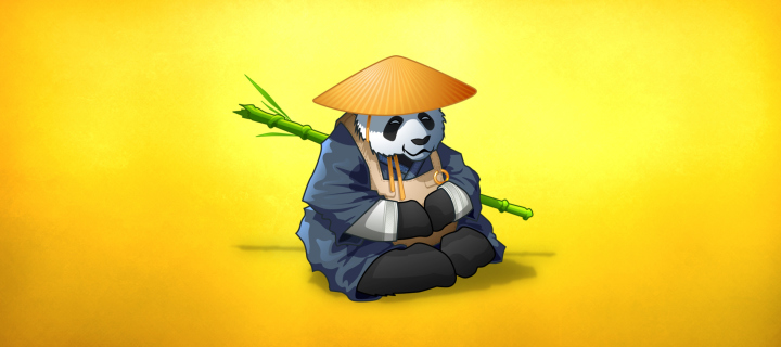 Das Funny Panda Illustration Wallpaper 720x320