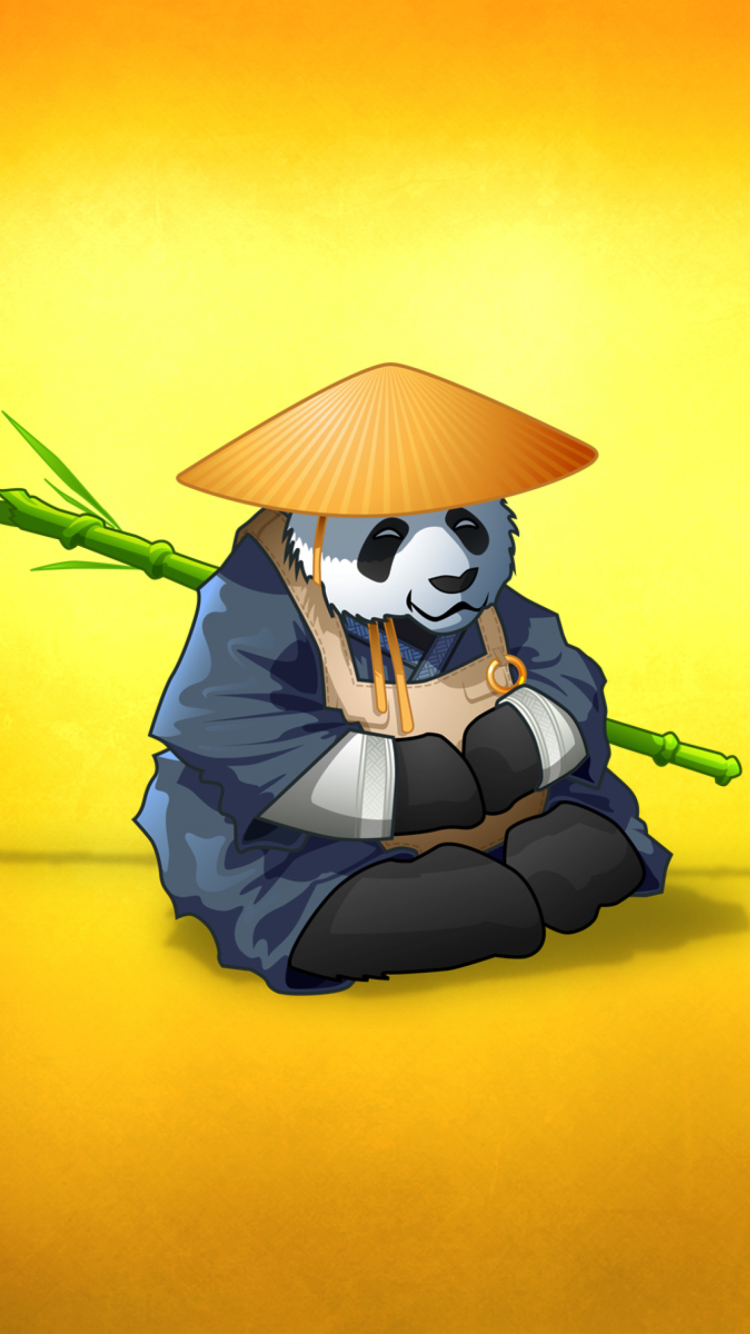 Обои Funny Panda Illustration 750x1334