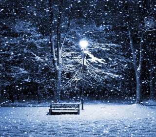 Bench In Snowy Park - Obrázkek zdarma pro 2048x2048