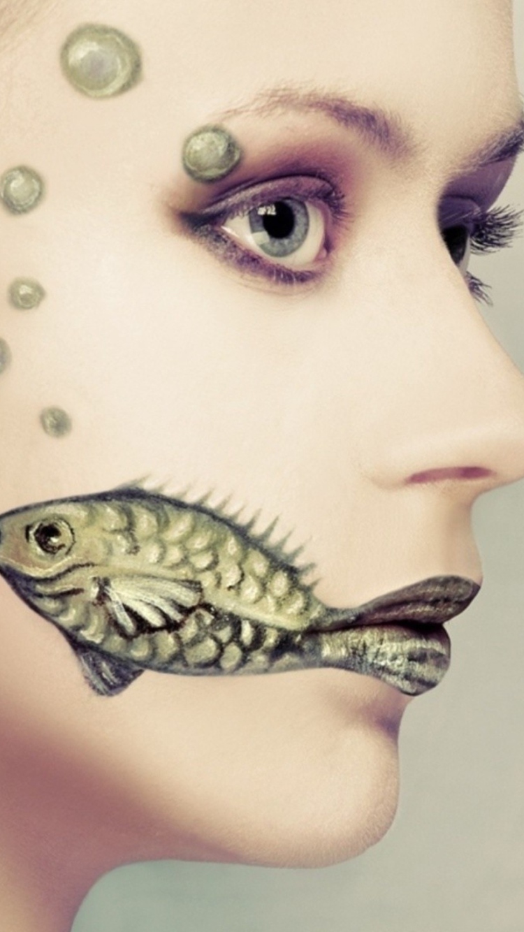 Fish Face Art wallpaper 750x1334