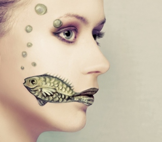 Kostenloses Fish Face Art Wallpaper für 1024x1024