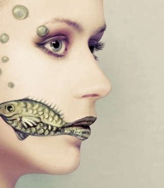Kostenloses Fish Face Art Wallpaper für 320x480