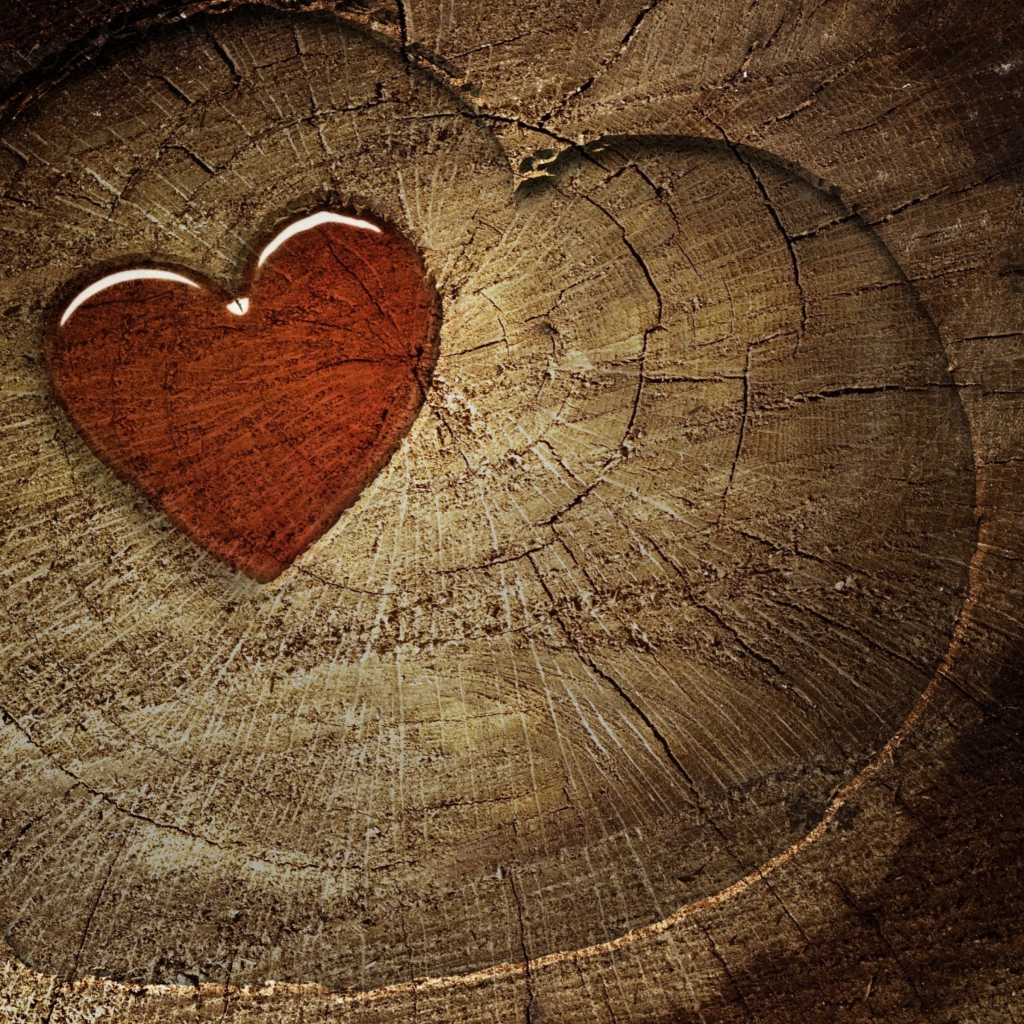 Das Wooden Heart Wallpaper 1024x1024