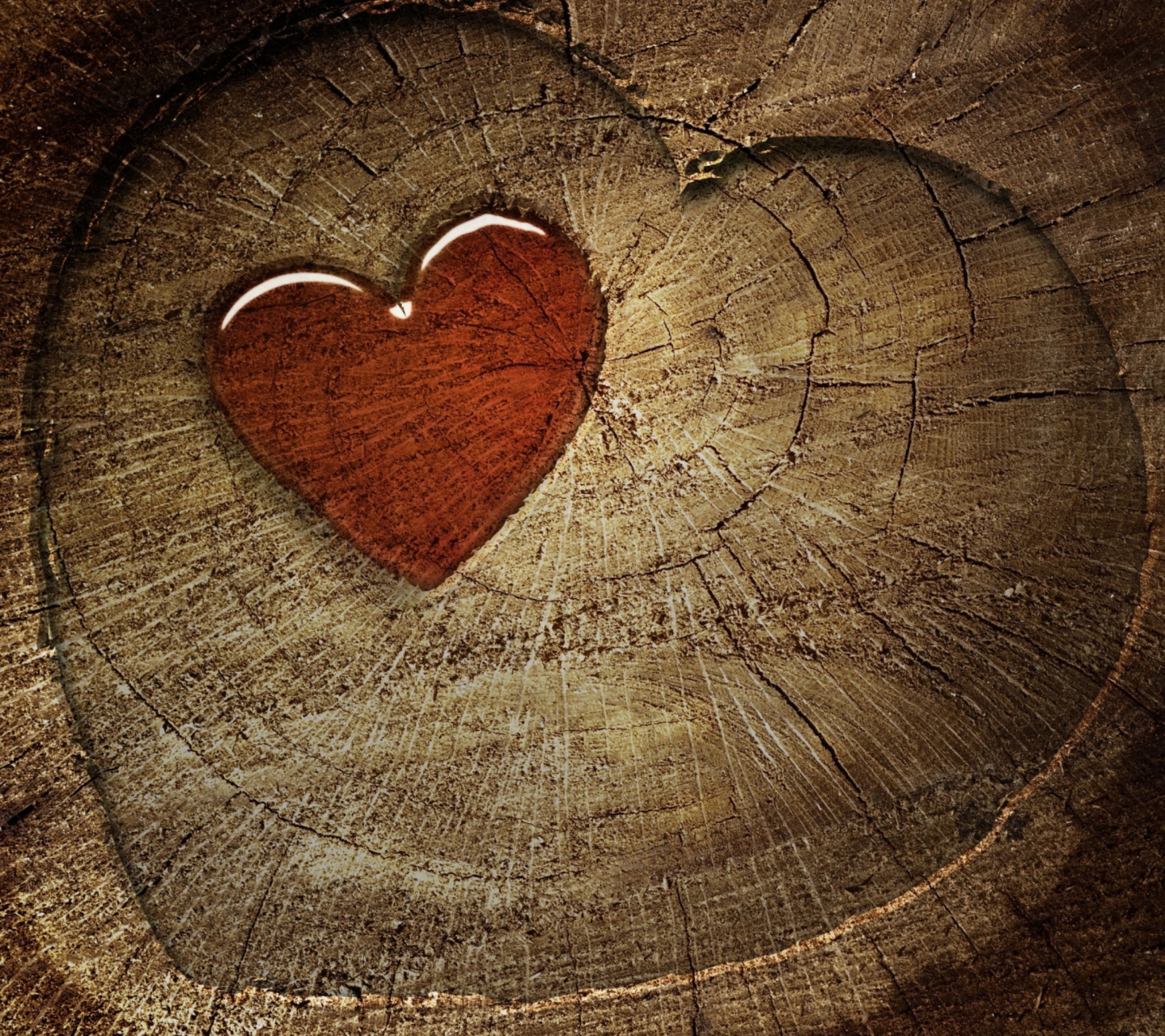 Das Wooden Heart Wallpaper 1440x1280