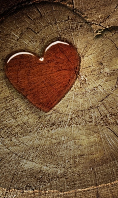 Das Wooden Heart Wallpaper 240x400