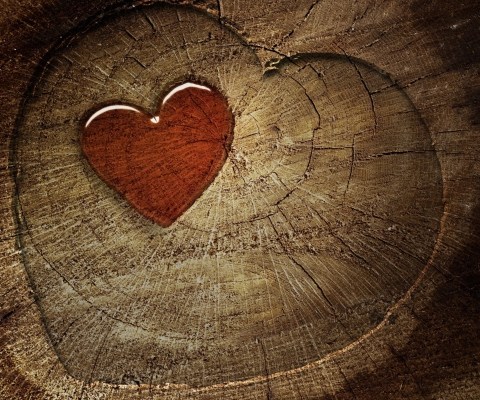 Wooden Heart wallpaper 480x400