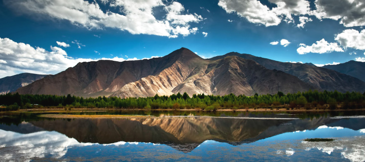 Beautiful Mountain Scenery HDR wallpaper 720x320