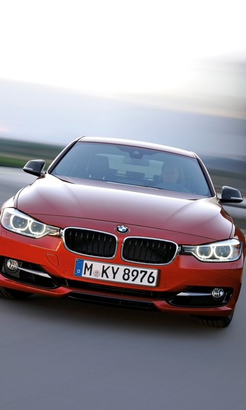 Fondo de pantalla BMW 3 Series Sedan Sport Line Front Speed 480x800