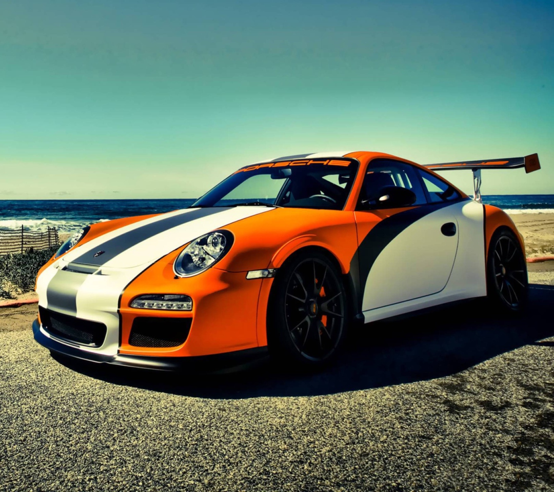 Fondo de pantalla Orange Porsche 911 1080x960
