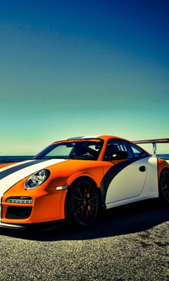 Обои Orange Porsche 911 240x400