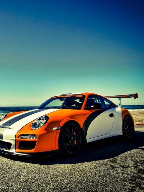 Sfondi Orange Porsche 911 480x640