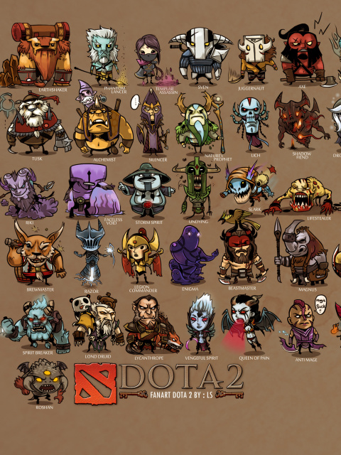 Dota 2 Characters wallpaper 480x640