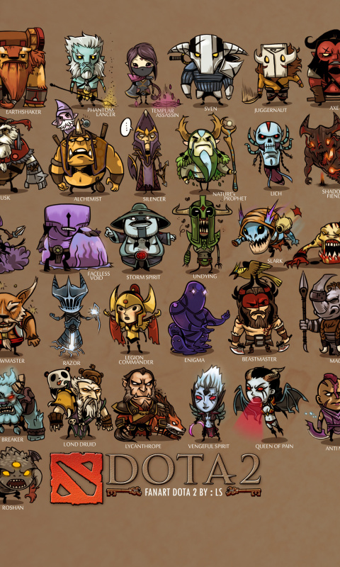 Fondo de pantalla Dota 2 Characters 480x800