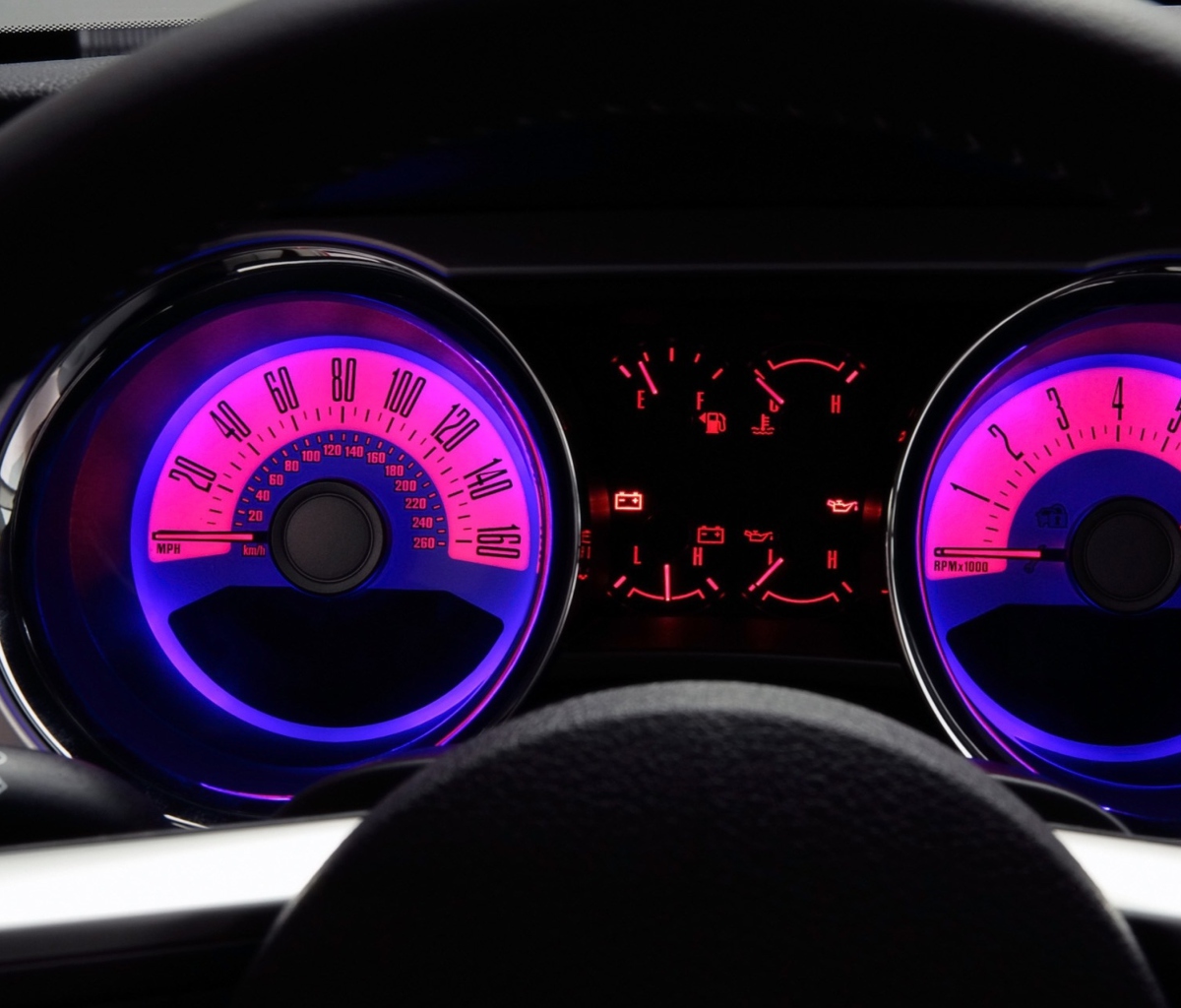 Das Retro Neon Speedometer Wallpaper 1200x1024