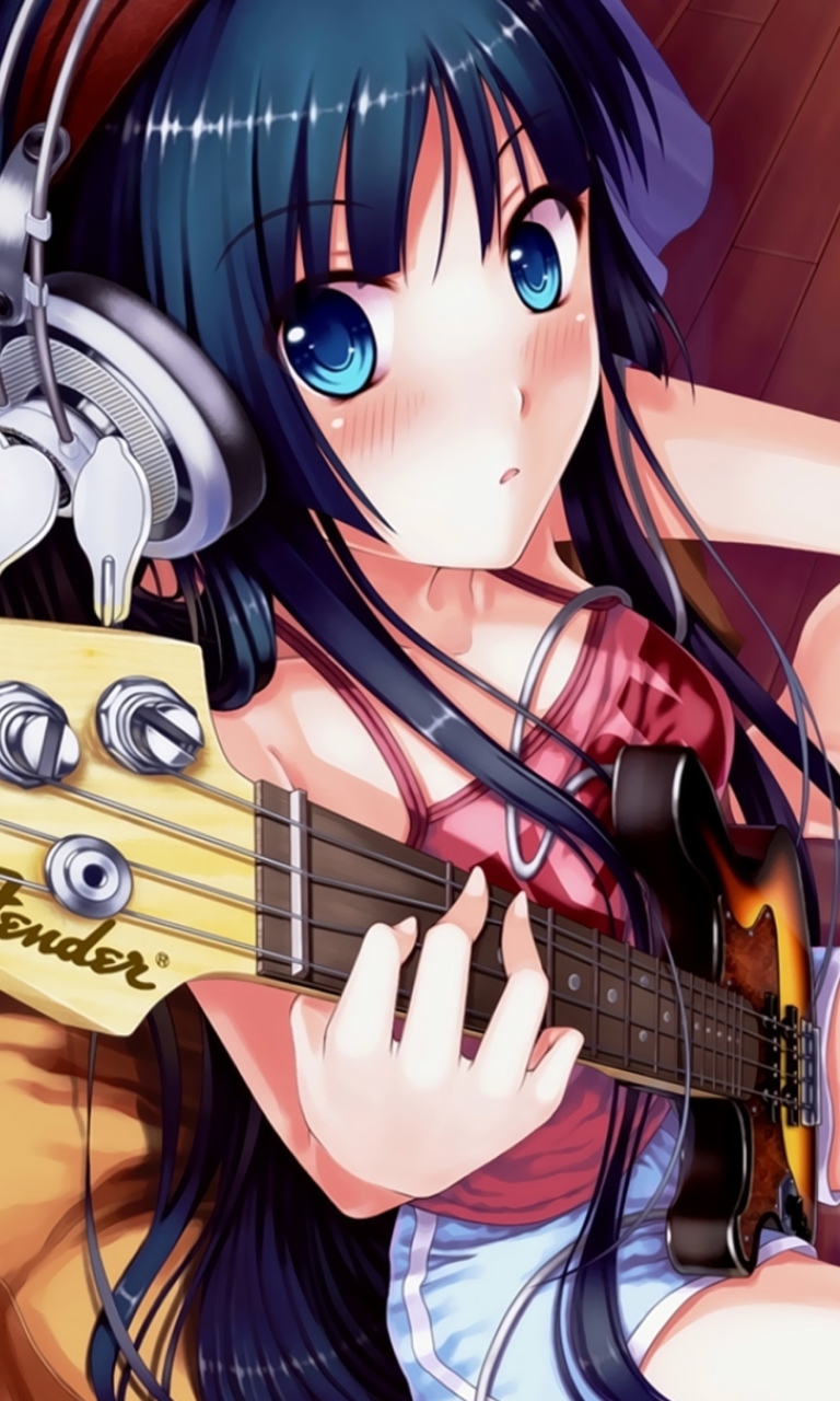 Fondo de pantalla Fender Guitar Girl 768x1280
