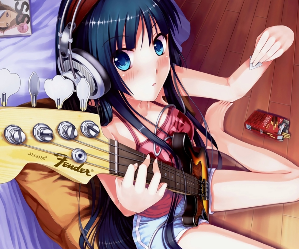 Fondo de pantalla Fender Guitar Girl 960x800