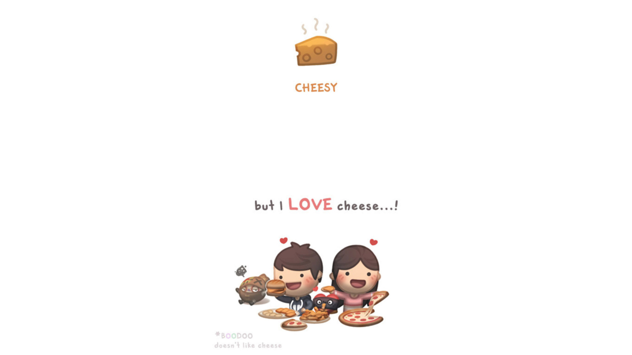 Das Love Is Cheesy Wallpaper 1280x720