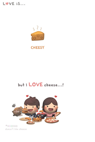 Fondo de pantalla Love Is Cheesy 320x480