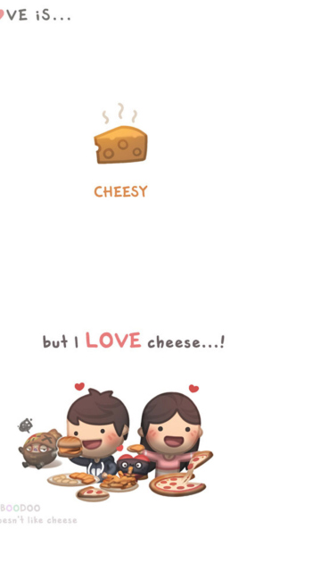Обои Love Is Cheesy 360x640