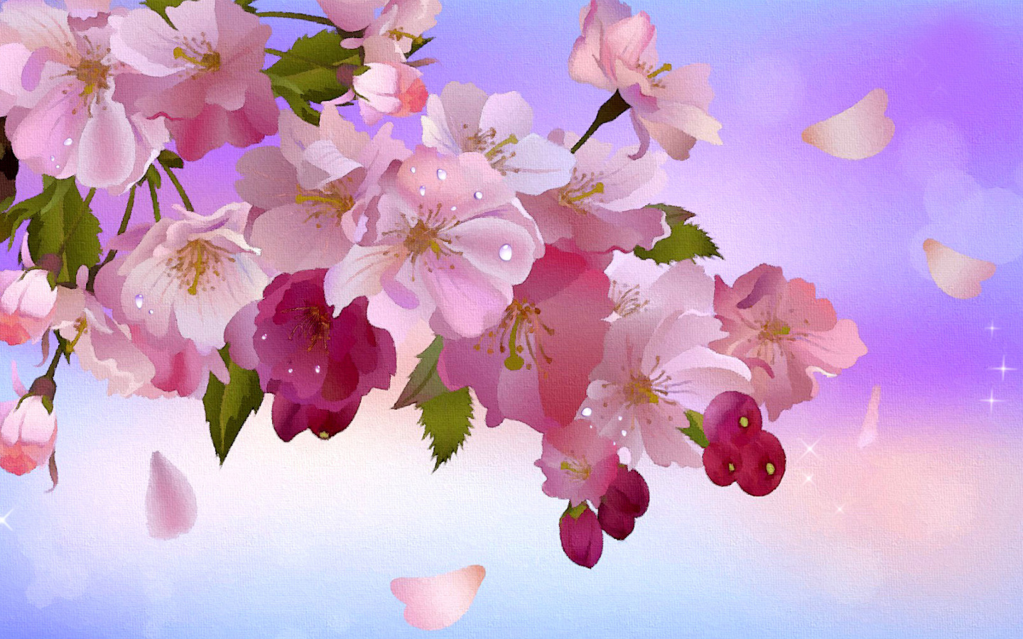 Fondo de pantalla Painting apple tree in bloom 1440x900