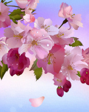 Screenshot №1 pro téma Painting apple tree in bloom 176x220