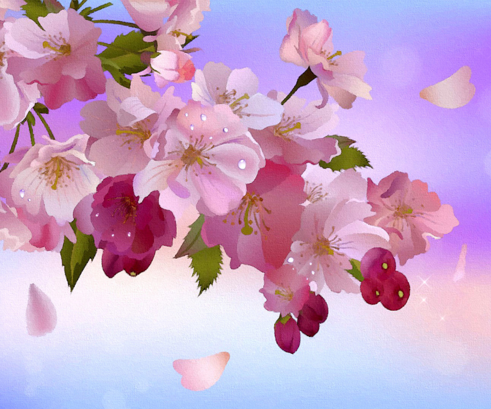 Painting apple tree in bloom screenshot #1 960x800