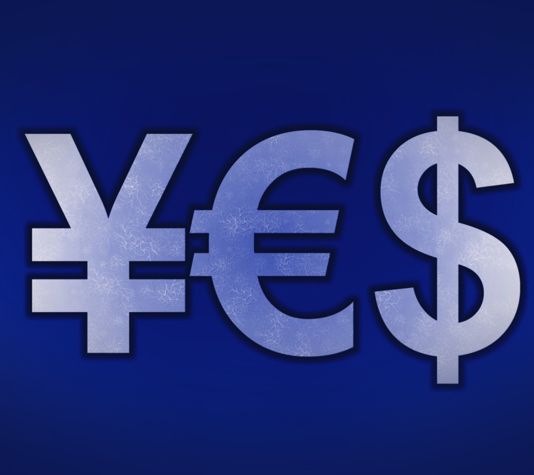 Das Japanese Yen, Euro, Dollar Symbol Wallpaper 1080x960