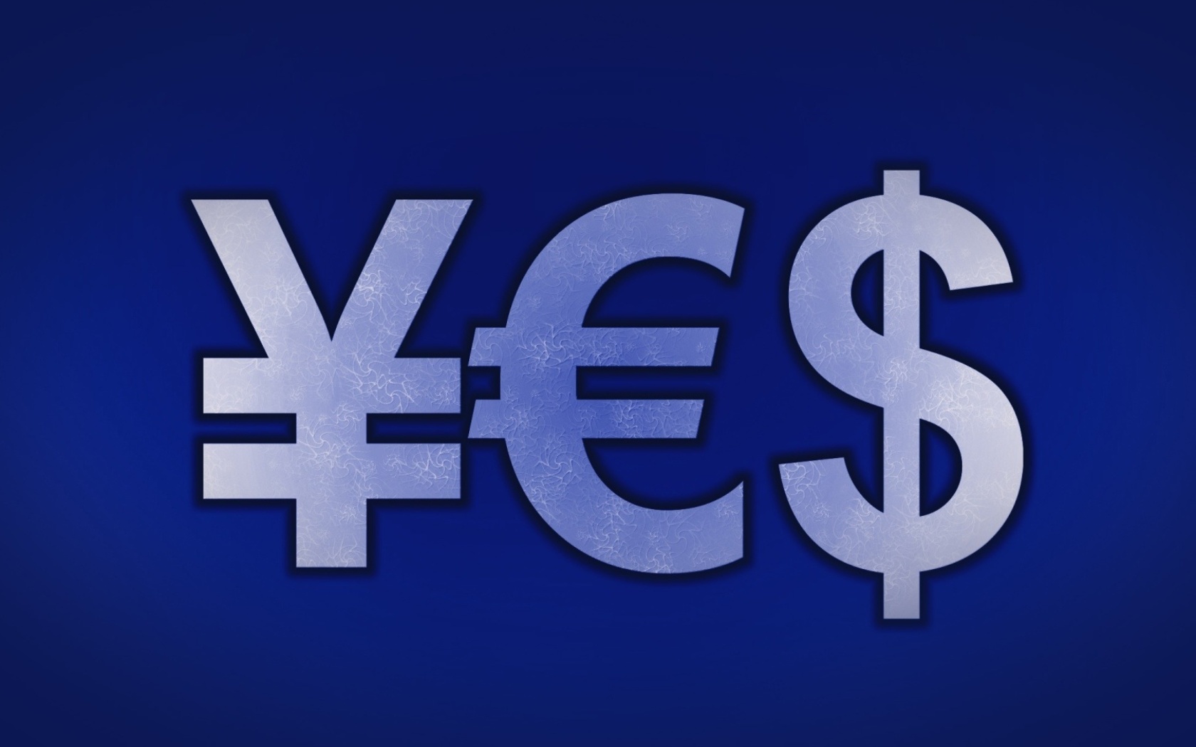 Das Japanese Yen, Euro, Dollar Symbol Wallpaper 1680x1050