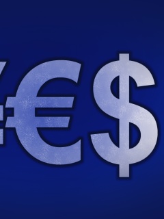 Das Japanese Yen, Euro, Dollar Symbol Wallpaper 240x320